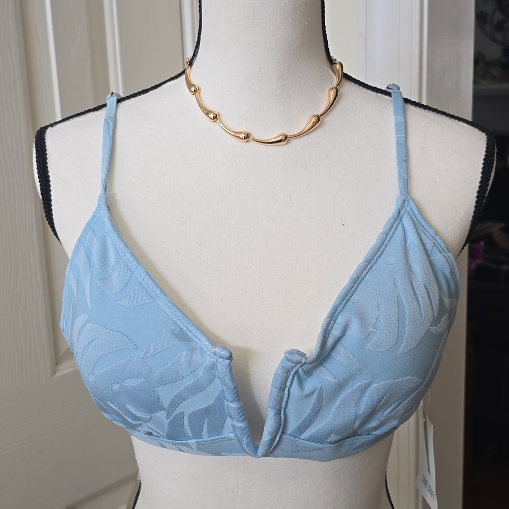 TRUE CRAFT BRAND WOMEN'S JUNIOR PLUS SIZE BLUE SWIM BIKINI TOP SIZE XXL